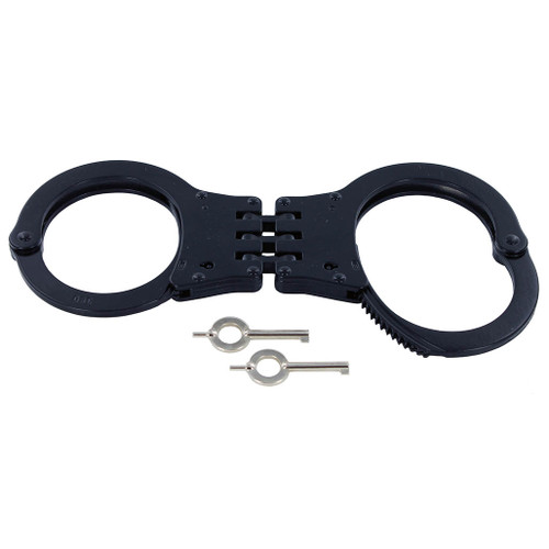 CTS Thompson Model 1058C-BLACK Oversized Tri-Max Black Hinged Handcuffs
