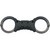 TCH Model 842B Dual Key Hole Rigid Black Handcuffs