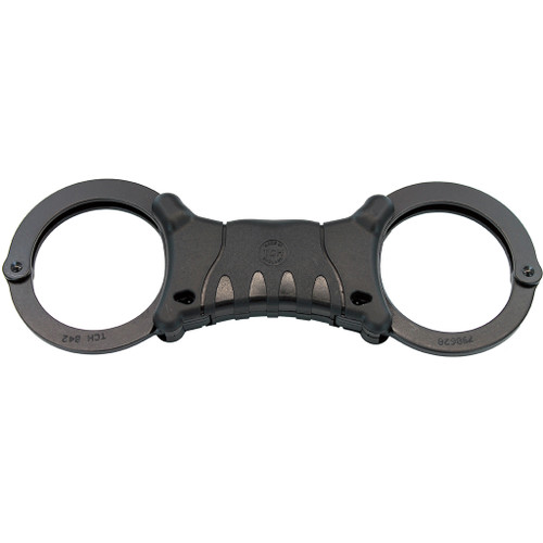 TCH Model 842B Dual Key Hole Rigid Black Handcuffs