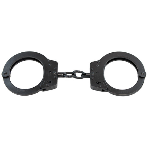 TCH Model 802B Dual Key Hole Standard Black Handcuffs