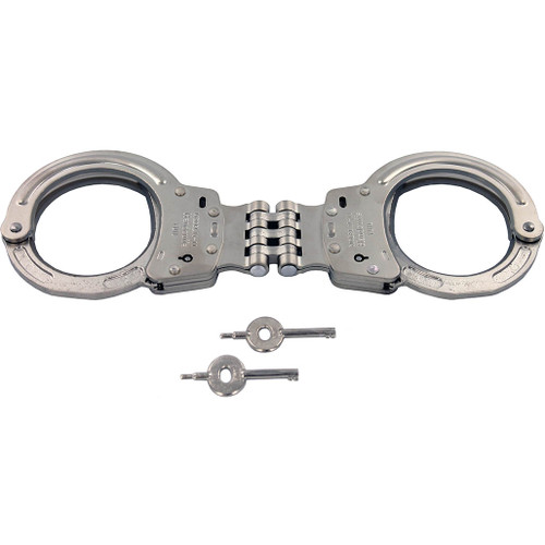 Yuil Model M-11-1 Hinged Nickel Plated Steel Handcuffs